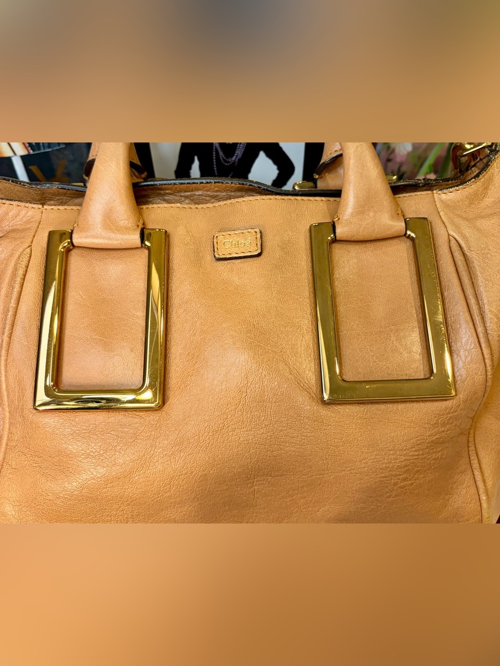 EUC!! CHLOÉ ETHEL Tan
Leather Satchel/Crossbody with Gold Hardware (Vintage) - Picture 6 of 16